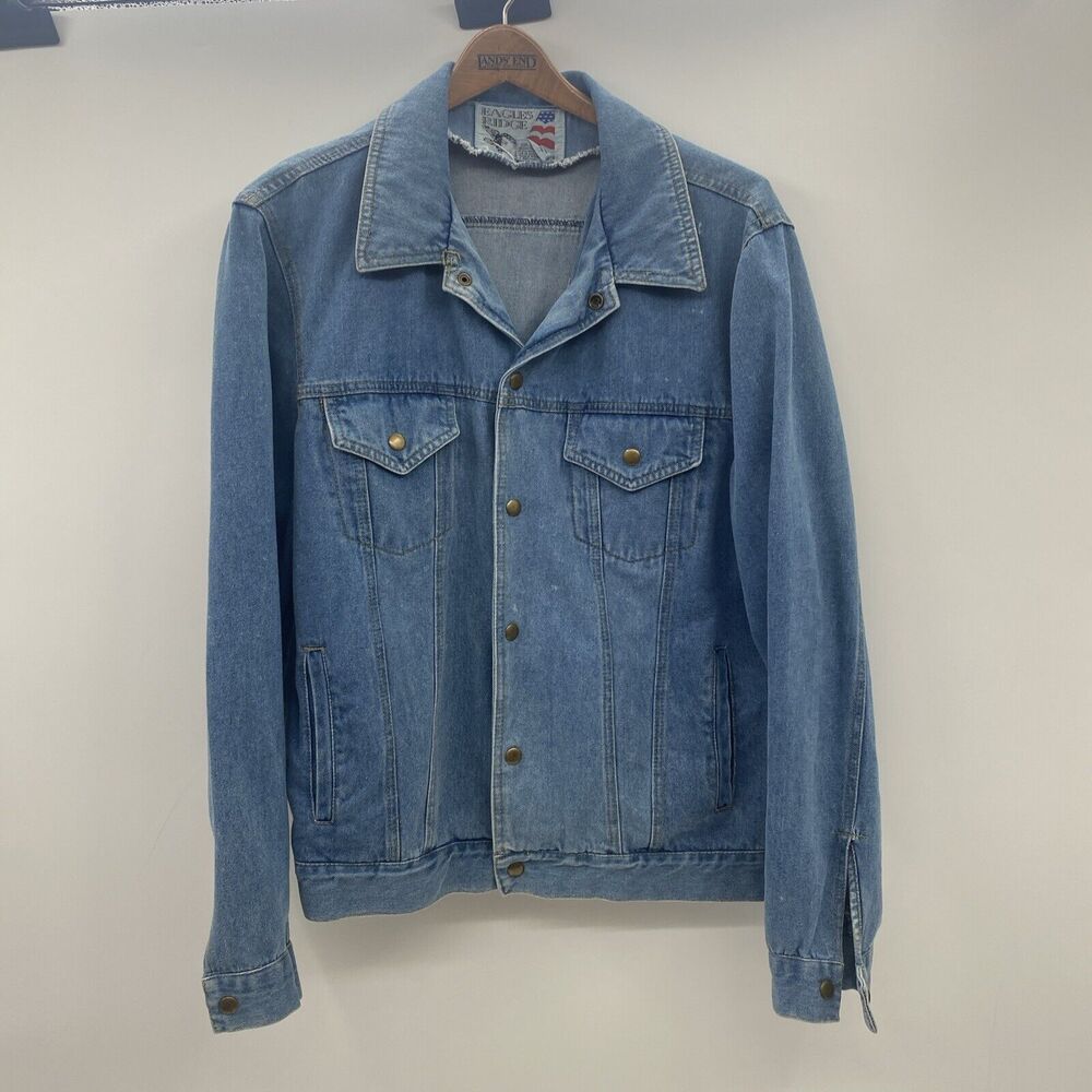 Vintage Eagles Ridge Denim Western Cowboy Jacket Men’s Medium Worn